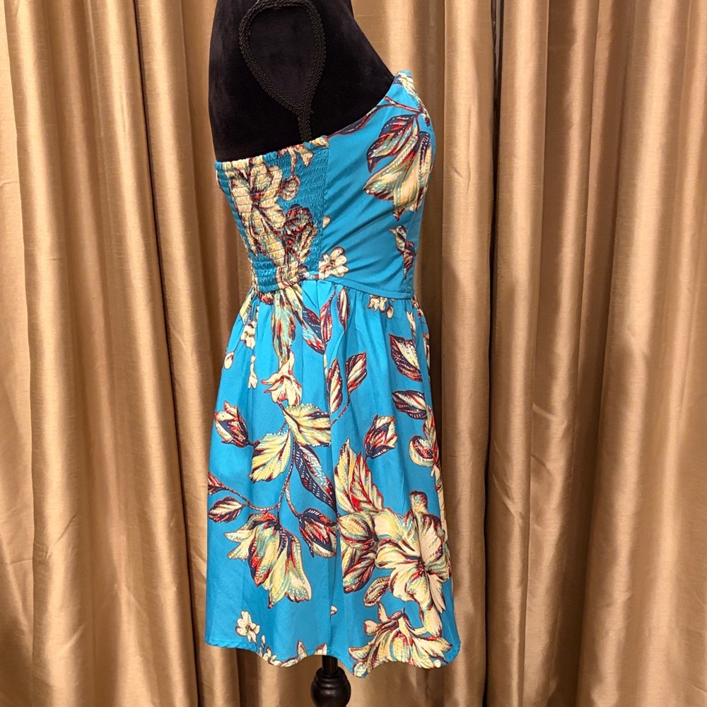 Floral Strapless Corset Mini Sundress with Pockets - Picture 2 of 4
